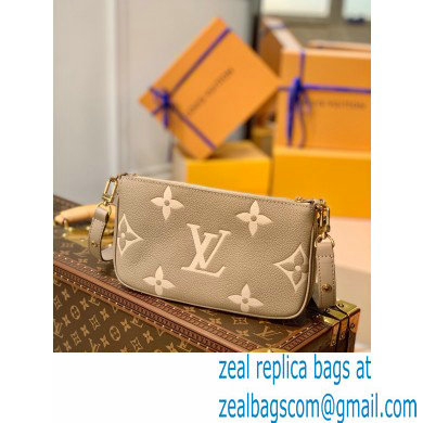 louis vuitton gray Monogram Empreinte leather Multi Pochette Accessoires m45777