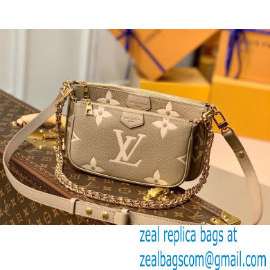 louis vuitton gray Monogram Empreinte leather Multi Pochette Accessoires m45777