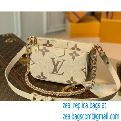 louis vuitton white Monogram Empreinte leather Multi Pochette Accessoires m45777