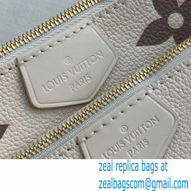 louis vuitton white Monogram Empreinte leather Multi Pochette Accessoires m45777