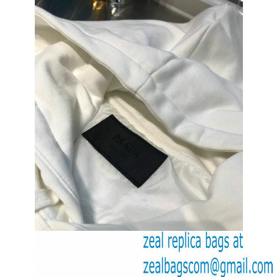 prada 2021 FW LOGO Embroidery HOODIE WHITE