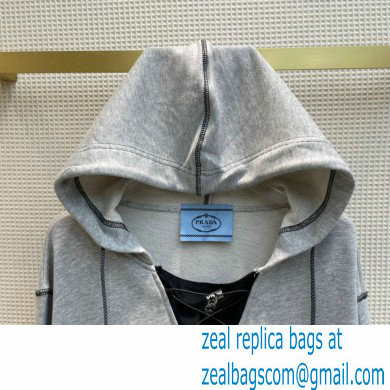 prada 2021 FW TRIANGLE HOODIE GRAY