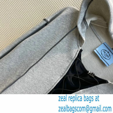 prada 2021 FW TRIANGLE HOODIE GRAY - Click Image to Close