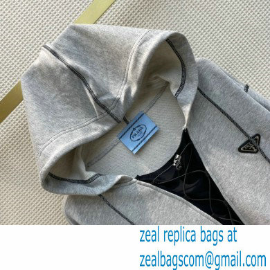 prada 2021 FW TRIANGLE HOODIE GRAY - Click Image to Close