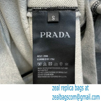 prada 2021 FW TRIANGLE HOODIE GRAY