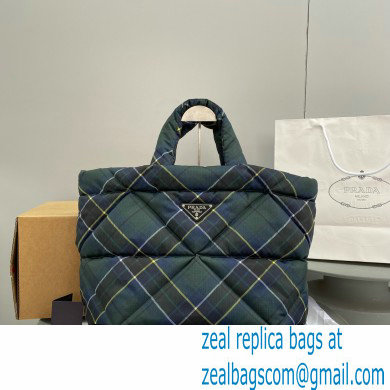 prada Padded green plaid Re-Nylon tote bag 2VG082 2021