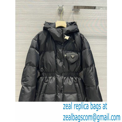 prada Re-Nylon gabardine puffer coat BLACK 2021 - Click Image to Close