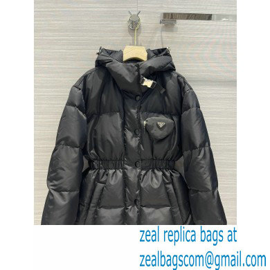 prada Re-Nylon gabardine puffer coat BLACK 2021