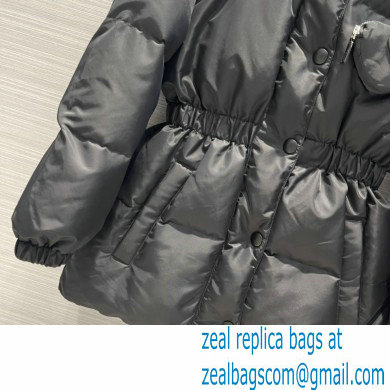 prada Re-Nylon gabardine puffer coat BLACK 2021