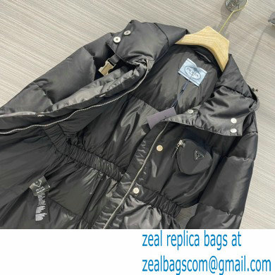 prada Re-Nylon gabardine puffer coat BLACK 2021