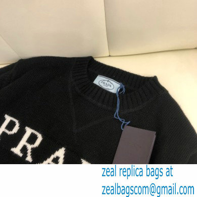 prada logo cashmere sweater black 2021