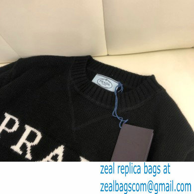 prada logo cashmere sweater black 2021 - Click Image to Close