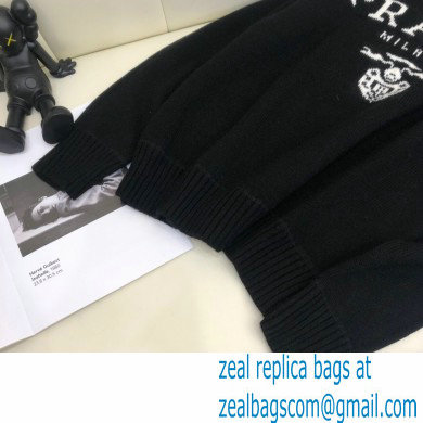 prada logo cashmere sweater black 2021