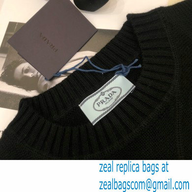 prada logo cashmere sweater black 2021 - Click Image to Close