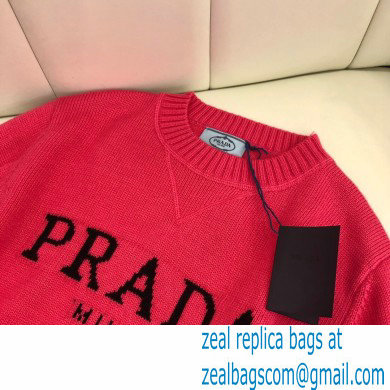 prada logo cashmere sweater pink 2021