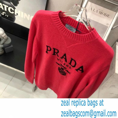 prada logo cashmere sweater pink 2021 - Click Image to Close