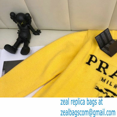 prada logo cashmere sweater yellow 2021