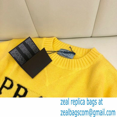 prada logo cashmere sweater yellow 2021 - Click Image to Close