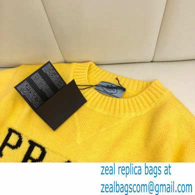 prada logo cashmere sweater yellow 2021