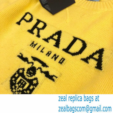 prada logo cashmere sweater yellow 2021 - Click Image to Close