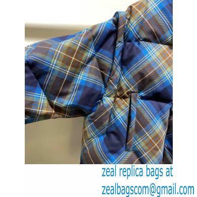 prada plaid puffer jacket BLUE 2021 - Click Image to Close