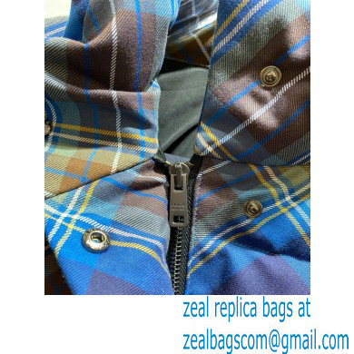 prada plaid puffer jacket BLUE 2021