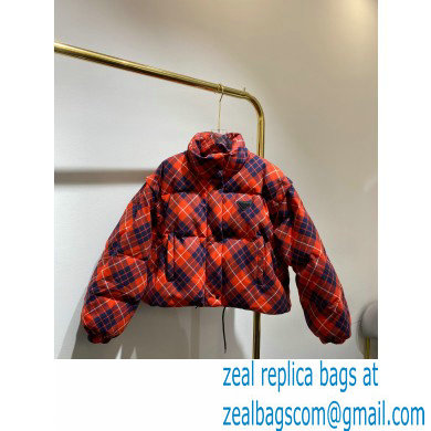 prada plaid puffer jacket RED 2021