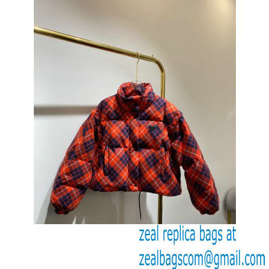 prada plaid puffer jacket RED 2021 - Click Image to Close