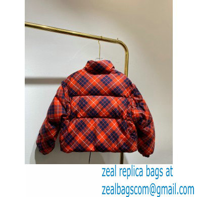 prada plaid puffer jacket RED 2021