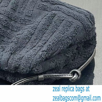 Bottega Veneta Cotton Sponge Clutch with Strap Mini Pouch Bag Black 2021