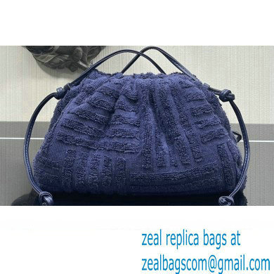 Bottega Veneta Cotton Sponge Clutch with Strap Mini Pouch Bag Dark Blue 2021 - Click Image to Close