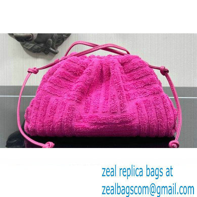 Bottega Veneta Cotton Sponge Clutch with Strap Mini Pouch Bag Fuchsia 2021 - Click Image to Close