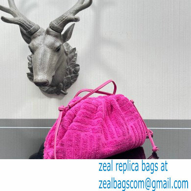 Bottega Veneta Cotton Sponge Clutch with Strap Mini Pouch Bag Fuchsia 2021 - Click Image to Close