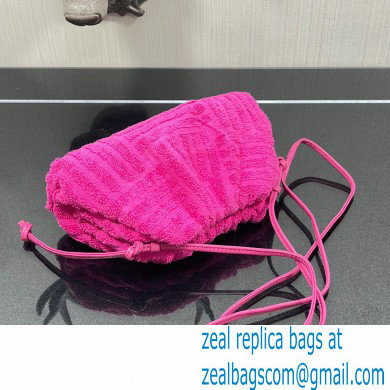 Bottega Veneta Cotton Sponge Clutch with Strap Mini Pouch Bag Fuchsia 2021 - Click Image to Close