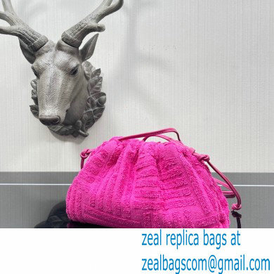 Bottega Veneta Cotton Sponge Clutch with Strap Mini Pouch Bag Fuchsia 2021 - Click Image to Close