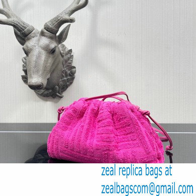 Bottega Veneta Cotton Sponge Clutch with Strap Mini Pouch Bag Fuchsia 2021