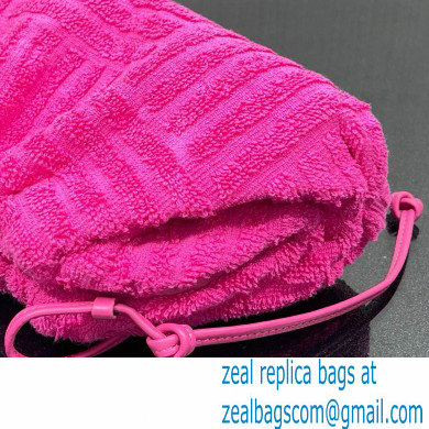 Bottega Veneta Cotton Sponge Clutch with Strap Mini Pouch Bag Fuchsia 2021 - Click Image to Close