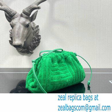 Bottega Veneta Cotton Sponge Clutch with Strap Mini Pouch Bag Green 2021