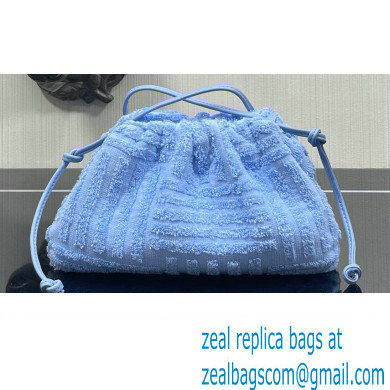 Bottega Veneta Cotton Sponge Clutch with Strap Mini Pouch Bag Sky Blue 2021 - Click Image to Close