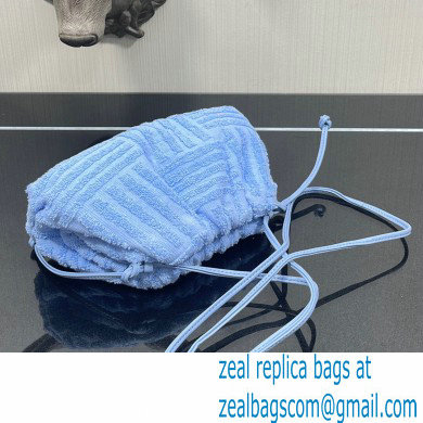 Bottega Veneta Cotton Sponge Clutch with Strap Mini Pouch Bag Sky Blue 2021 - Click Image to Close