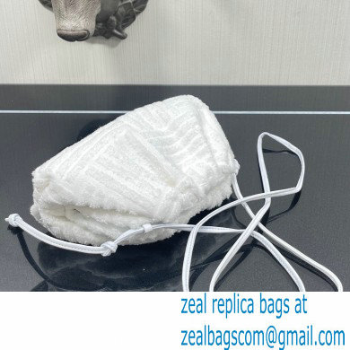 Bottega Veneta Cotton Sponge Clutch with Strap Mini Pouch Bag White 2021