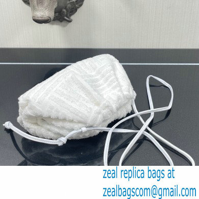 Bottega Veneta Cotton Sponge Clutch with Strap Mini Pouch Bag White 2021 - Click Image to Close