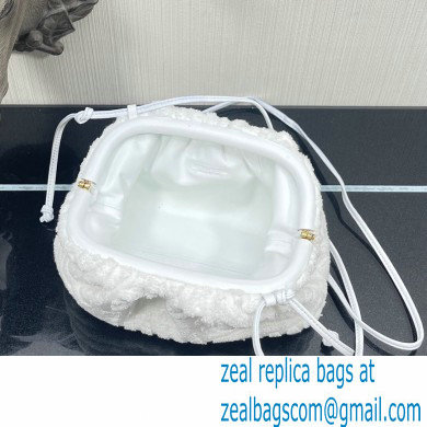 Bottega Veneta Cotton Sponge Clutch with Strap Mini Pouch Bag White 2021