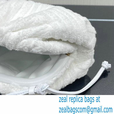 Bottega Veneta Cotton Sponge Clutch with Strap Mini Pouch Bag White 2021 - Click Image to Close