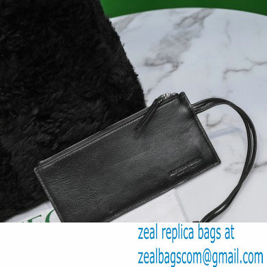 Bottega Veneta Intrecciato Shearling Arco Tote Bag Black 2021