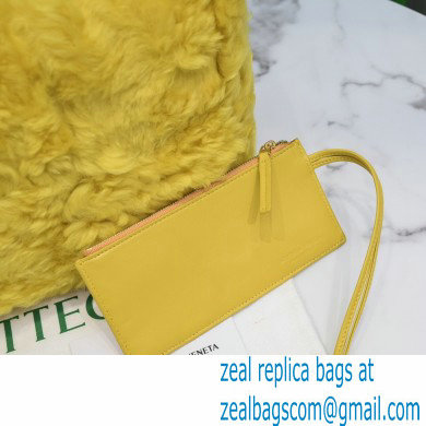 Bottega Veneta Intrecciato Shearling Arco Tote Bag Yellow 2021