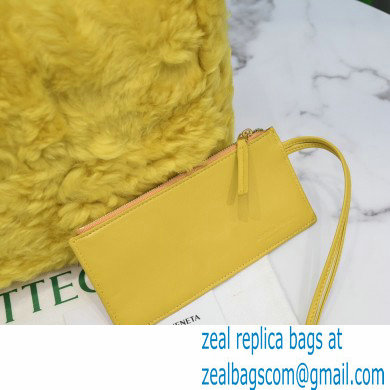 Bottega Veneta Intrecciato Shearling Arco Tote Bag Yellow 2021 - Click Image to Close