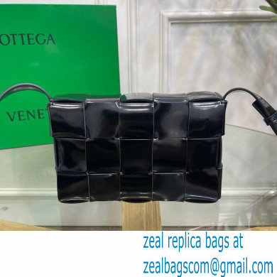 Bottega Veneta Intreccio Cassette Cross-body Bag Brushed Leather Black 2021 - Click Image to Close