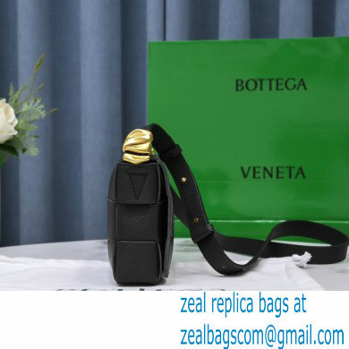 Bottega Veneta Intreccio Cassette Cross-body Bag Grained Leather Black 2021 - Click Image to Close