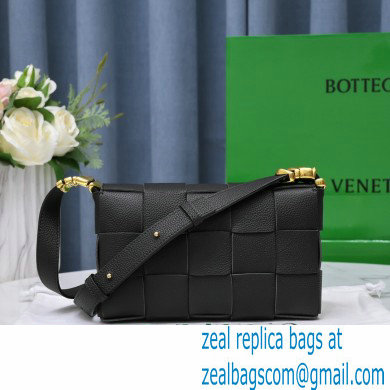 Bottega Veneta Intreccio Cassette Cross-body Bag Grained Leather Black 2021 - Click Image to Close